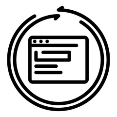 Poster - Loading browser icon. Outline loading browser vector icon for web design isolated on white background