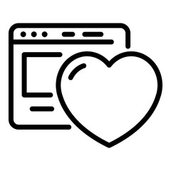 Poster - Love page internet icon. Outline love page internet vector icon for web design isolated on white background