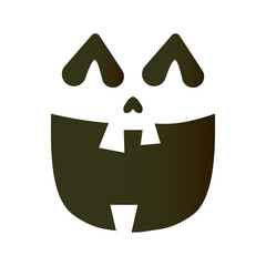 Sticker - halloween pumpkin face with three teeth emoji icon