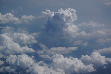 Soft white clouds with blue sky in the morning