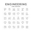 Set line icons of engineering