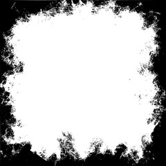 Aufkleber - Grunge stainedframe. Black white pattern. Rough texture. Empty background. 