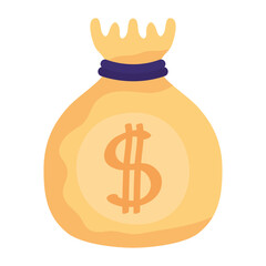 Isolated money bag vector design