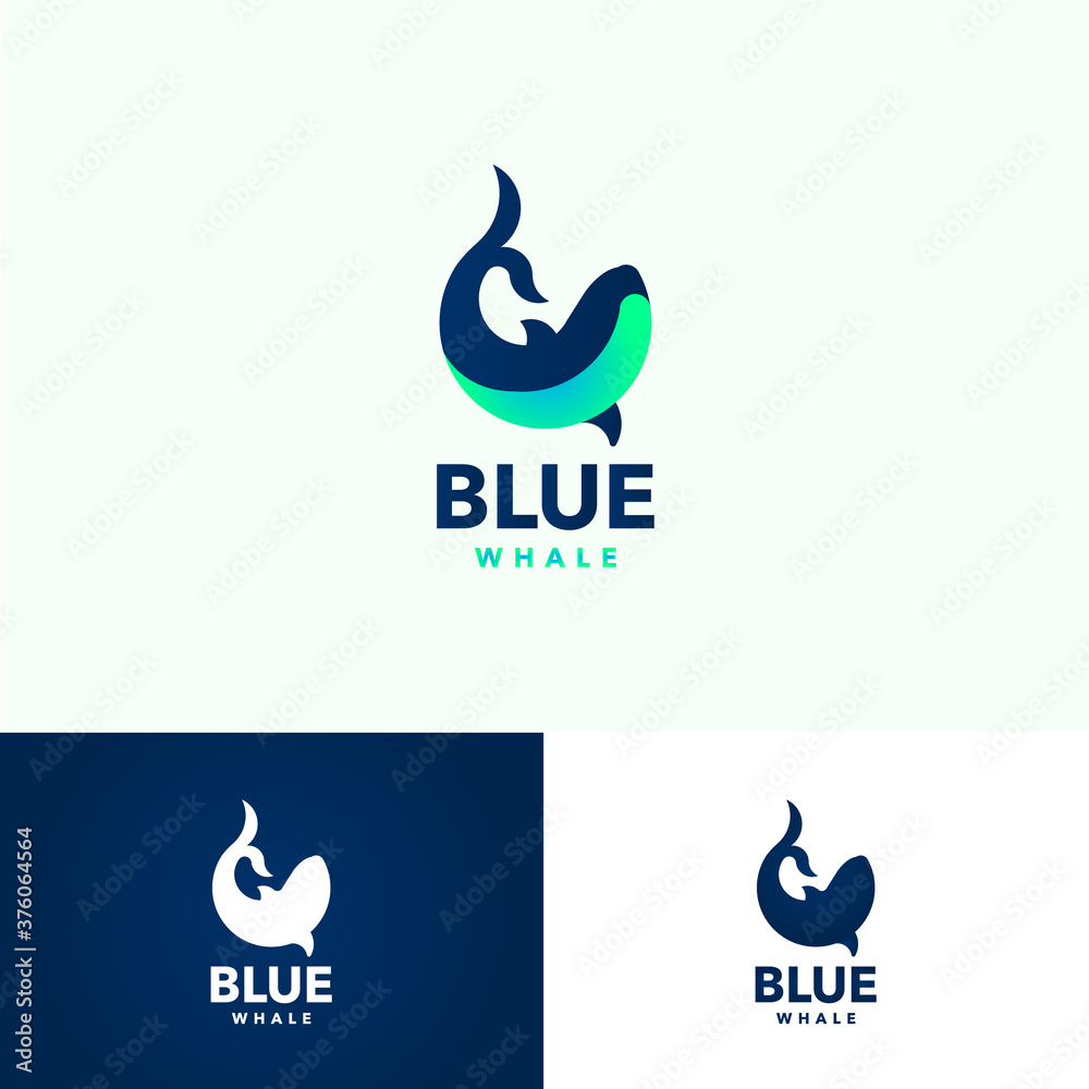 Unique blue whale logo icon design concept Stock Vector | Adobe Stock