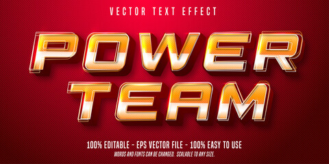 Power team text, sport style editable text effect