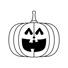 Sticker - halloween pumpkin face line style icon