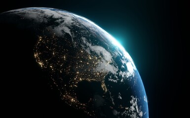 usa view from space. north america light of night cities. black background. elements of this image a