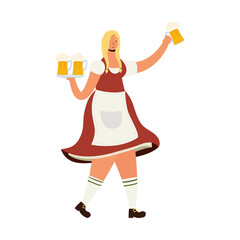 Canvas Print - beautiful german woman drinking beers character