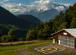Leysin's helipad with a view on Swiss Alps from Leysin	