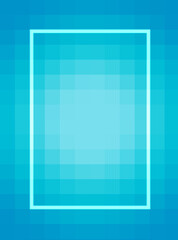 Wall Mural - blue turquoise pixel frame background with empty space for text and images design template.