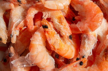 King frozen prawns with ice