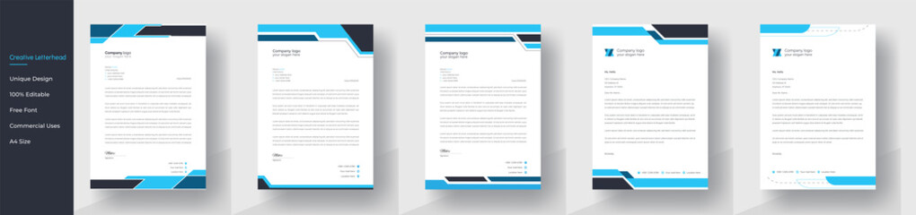 Wall Mural - modern creative & clean business style letterhead bundle of your corporate project design.set to pri