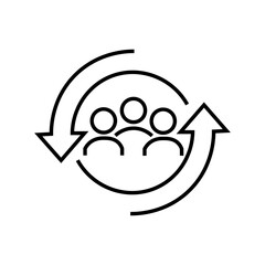 personnel change line icon people. Vector illustration eps 10