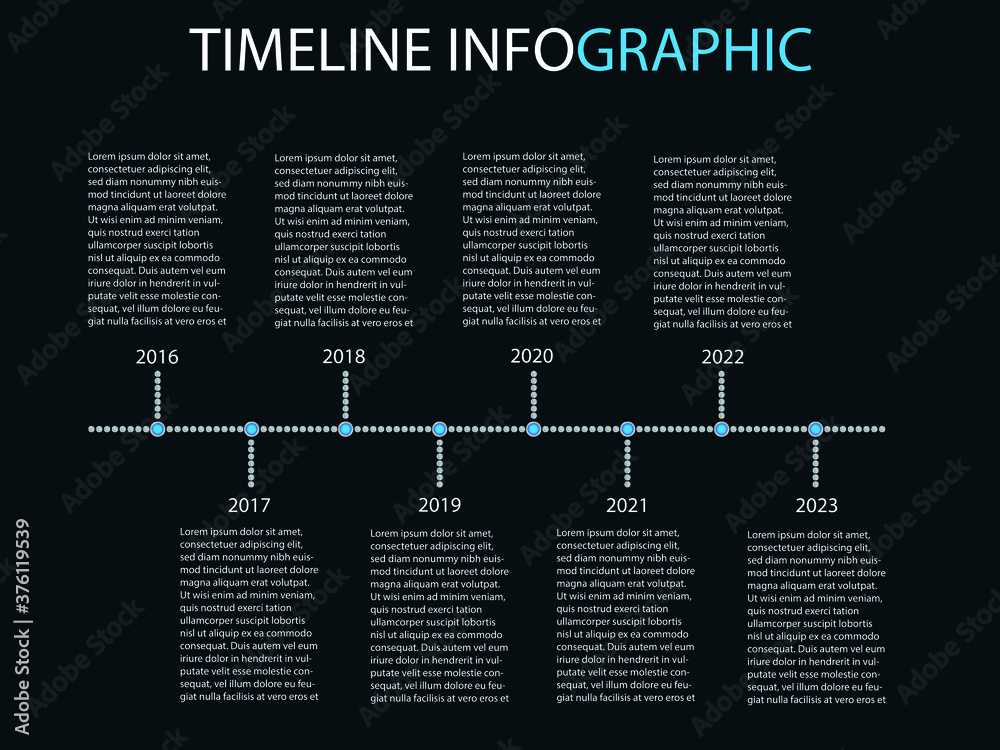 Infographic timeline template with points and years. Project ...