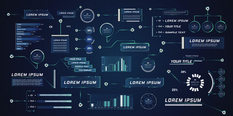 Futuristic style leader callout HUD. Modern digital templates applicable for frame layout. Information calls and arrows. Futuristic hud frame red and blue png.	