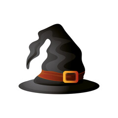 Poster - witch hat for halloween on white background