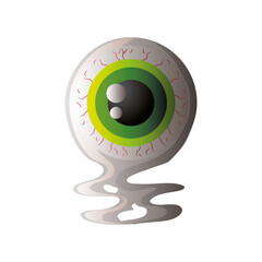 Canvas Print - eyeball for halloween on white background