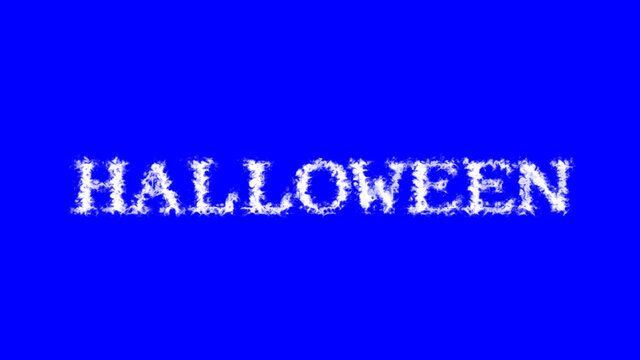 Halloween cloud text effect blue isolated background. animated text effect with high visual impact. letter and text effect. 