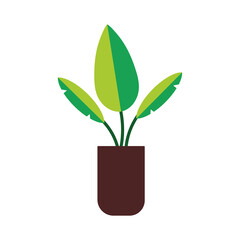 Sticker - house plant in ceramic pot icon