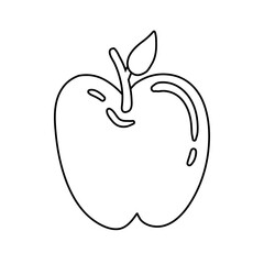 Poster - apple fresh fruit line style icon