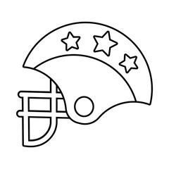 Wall Mural - american football helmet with stars line style icon