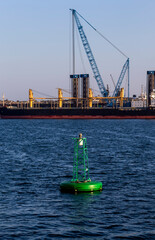 The floating sign of a buoy