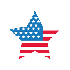 Sticker - usa elections flag in star flat style icon