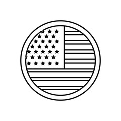 Sticker - usa elections flag in circle line style icon