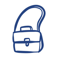 Poster - school bag handle equipment free form style icon