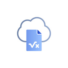Cloud, Document, Math's, Online Training Color Gradient Vector Icon