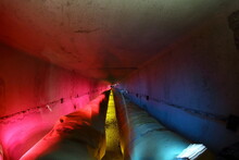 Underground Sewer Pipes With Lighting