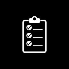 Canvas Print - Checklist icon isolated on dark background