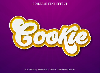 Wall Mural - cookie text effect template design with bold font style and retro concept use for brand and food logo