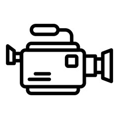 Poster - Film video camera icon. Outline film video camera vector icon for web design isolated on white background