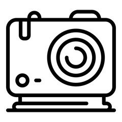 Poster - Film camera icon. Outline film camera vector icon for web design isolated on white background
