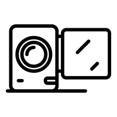 Poster - Home video camera icon. Outline home video camera vector icon for web design isolated on white background