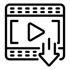 Poster - Video trailer icon. Outline video trailer vector icon for web design isolated on white background