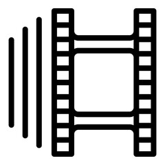 Poster - Clip editing icon. Outline clip editing vector icon for web design isolated on white background