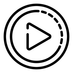Poster - Play button icon. Outline play button vector icon for web design isolated on white background