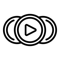 Poster - Playlist player icon. Outline playlist player vector icon for web design isolated on white background