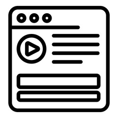 Poster - Playlist player icon. Outline playlist player vector icon for web design isolated on white background
