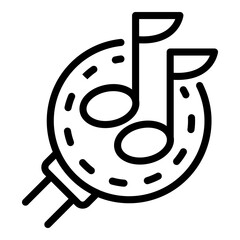 Poster - Search music notes icon. Outline search music notes vector icon for web design isolated on white background