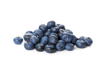 heap of blueberries isolated on white background