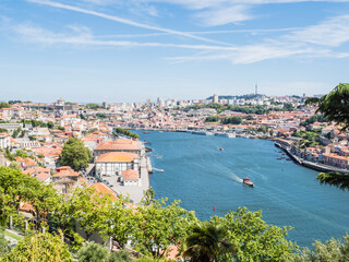 Canvas Print - Panoramic view of Old Porto city, Portugal