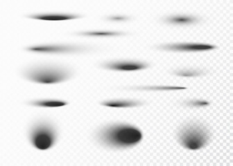 Poster - circle shadow set. oval shadows and round shades with soft edges. vector illustration isolated on tr