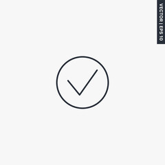 Poster - Check mark, choice, linear style sign for mobile concept and web design