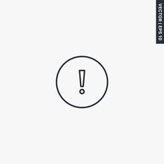 Poster - Precaution, linear style sign for mobile concept and web design