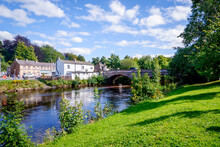 The River Eden In Summer At Appleby Cumbria England