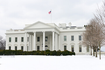 White House in snow blizzard - Washington D.C. United States of America