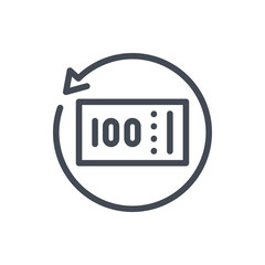 Poster - Money Exchange line icon. Money with update arrow vector outline sign.